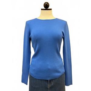 NEW NIC + ZOE women's ribbed sweater tee in sapphire